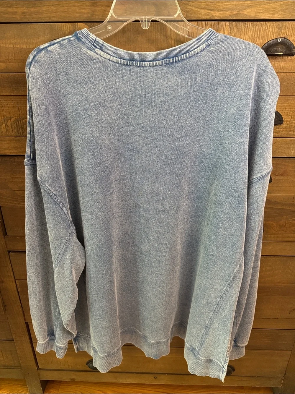 Z Supply Oversized Casual Top Distressed Denim Blue Color Sz L
